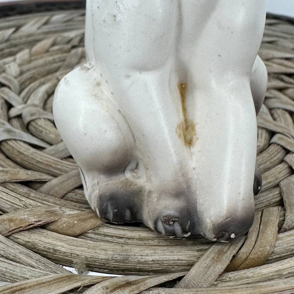 Vintage Siamese‎ Cat Figurines Emerald Eyes Sitting Pair Ceramic Decor 4 in FAIR